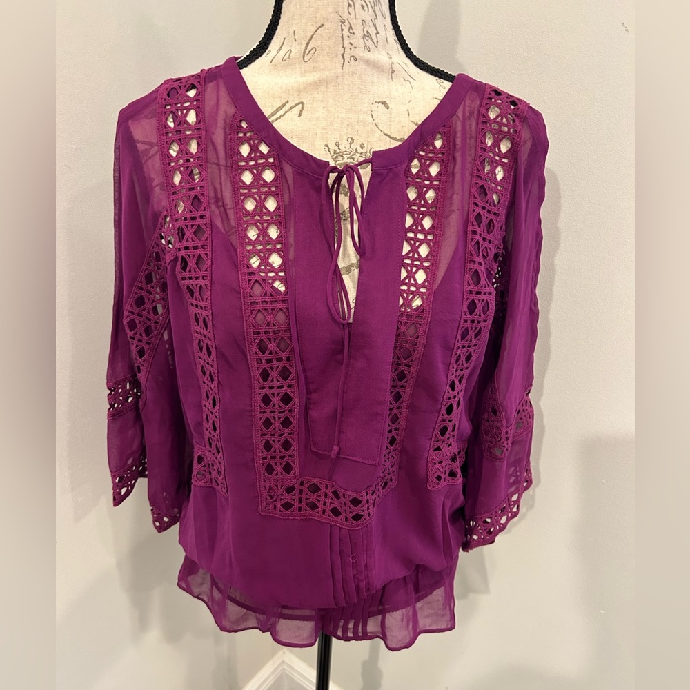 Daniel Rainn Fuschia Blouse & Camisole Size Small